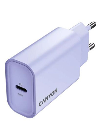 Зарядний пристрій Canyon (CNE-CHA30CLPU) VAG 30CL OnCharge USB-C PD30W Purple (370019374)