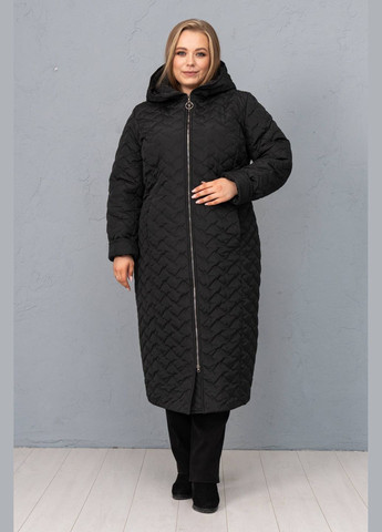 Черное зимнее Длинное стеганное пальто ЛИЛИ черное 58 Tatiana
