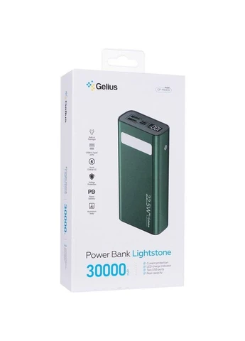 Павербанк Lightstone GP-PB300 30000mAh QC+PD 22.5W Green Gelius (383912008)
