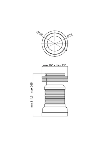Гнучка труба для унітазу (WHI) 60 01 G001 00 довжина 370 мм LIDZ G001 01 (400362354)