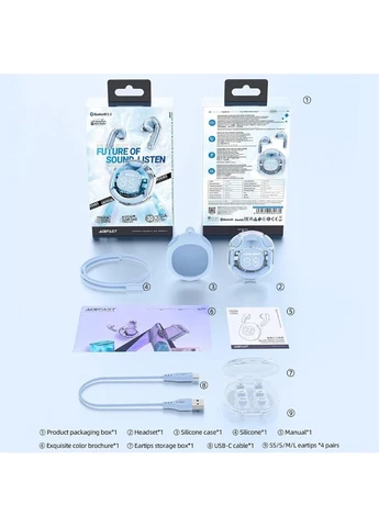 Наушники TWS T8 ice синий Acefast (390180972)