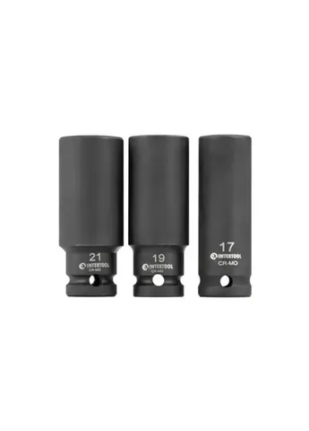 Набор головок ударных удлиненных 1/2", 3 ед. (17, 19, 21 мм), Cr-Mo, STORM ET-8501 Intertool (405583941)