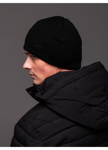 Шапка чоловіча чорний лого No Brand (366725598)