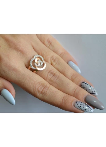 Срібний набір з золотими пластинами Silver Style (367112660)