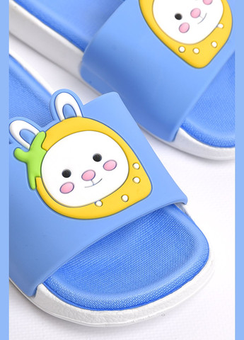 Шльопанці дитячі світло-блакитного кольору з малюнком Let's Shop (296199214)