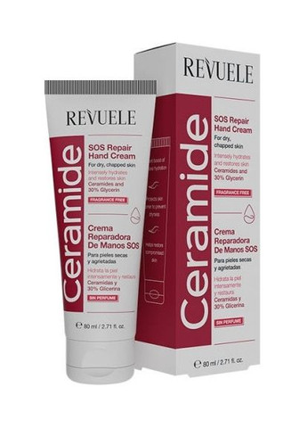 Крем для рук восстанавливающий Ceramide SOS Repair Hand Cream 80ml (1398882-25371478) REVUELE (368663131)