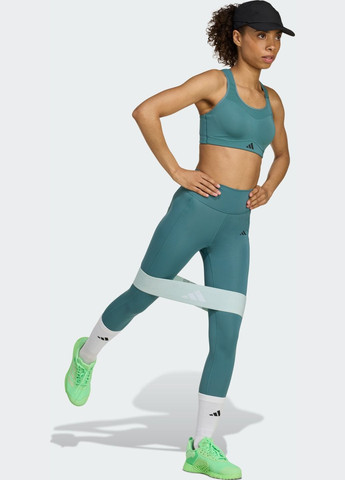 Зелений бра tlrd impact training high support adidas поліестер