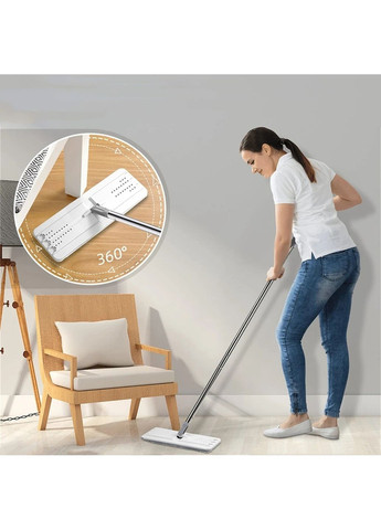 Комплект швабра з відром Clean Pro Mop із системою авто-віджиму для швидкого прибирання CM-1209 White Stenson (350349058)