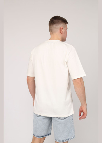 Молочна футболка з коротким рукавом чоловіча колір молочний cb-00269891 Yuki
