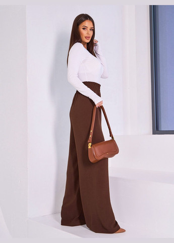 Трендовые штаны палаццо с широкой резинкой No Brand (322667425)