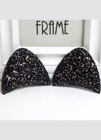 М'який патч "Котячі вушка" блискучі, великий гліттер, чорний No Brand (341730893)