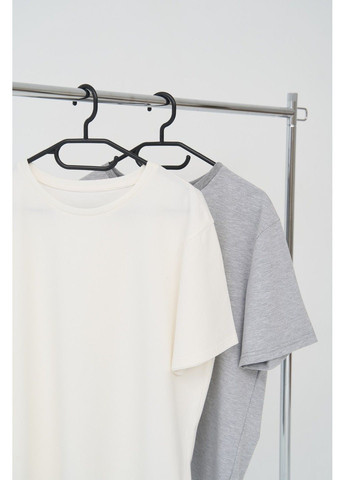 Комбинированная набор футболок мужских cotton basic 2 шт (молочная, серый меланж) Handy Wear