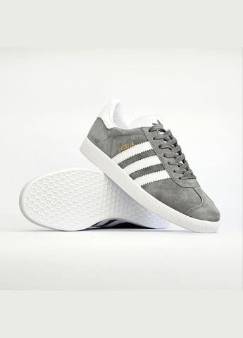 Серые демисезонные кроссовки мужские и женские adidas gazelle gray | адидас газель серые No Brand