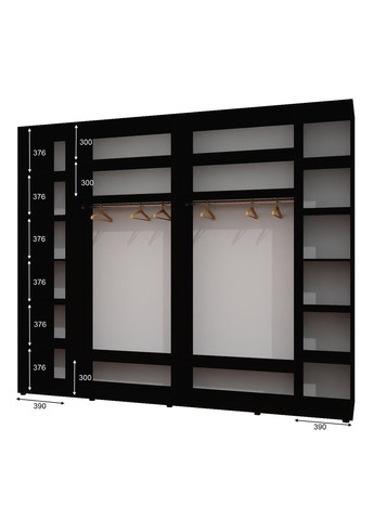 Шкаф-купе трехдверный 300*60*230 Венге магия 2 Зеркала с пескоструйным рисунком/Зеркало Люкс-149 Алекса (360477266)