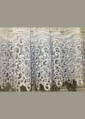 Готовый короткий тюль сетка с кружевом на тесьме 300х170 см. No Brand (333035167)