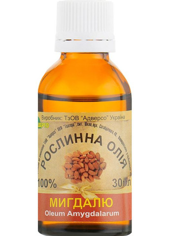 Натуральна олія "Солодкого мигдалю" 30ml (301975-57983) Адверсо (368625057)