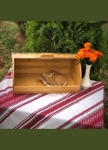 Хлібниця з бамбука з пластиковою кришкою (39×25×19 см) KM-1104 Kamille (341537459)