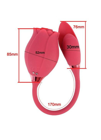 Вакуумный двойной вибратор "Rosebud" No Brand (339865103)