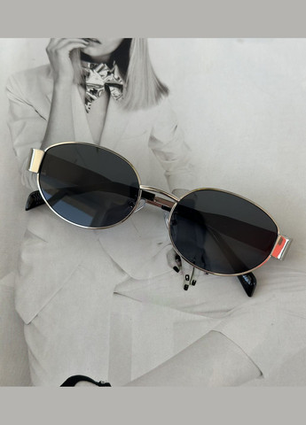 Женские овальные очки Серый в серебре No Brand (287326785)