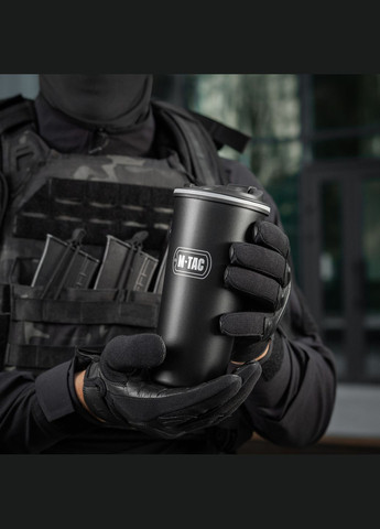 Термокружка з клапаном 450 мл чорна M-TAC (303262301)