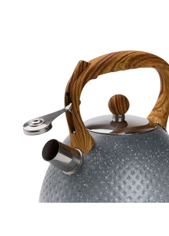 Чайник на 3 літри зі свистком сірий потрійне дно HP33535G Yiwu (353502945)