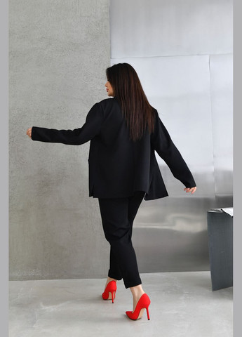 Жіночий костюм брюки та піджак колір чорний р.56/58 452854 New Trend (285711493)