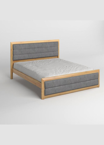 Полуторная деревянная кровать Барселона Б5/Аляска 93 (Серый) 120х190 см (MBG-14152) Mebigrand (366086549)