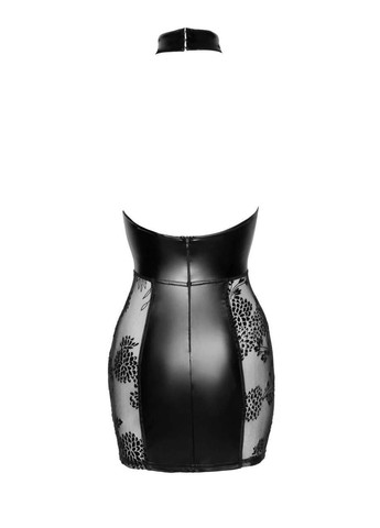 Чорна плаття noir f238 short tulle dress with powerwetlook inserts Handmade