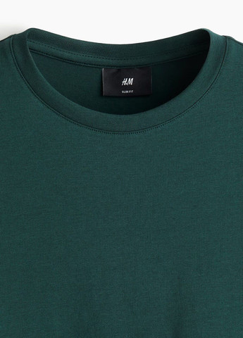 Темно-зеленая футболка H&M