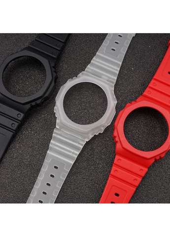 Ремінець та безель для Casio G-Shock червоний чорний каучуковий ремінь для годинника та браслет ProDobro (367265761)