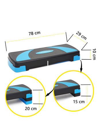 Степь-платформа 3-ступенчатая 78 х 29 х 10-20 см Black/Blue Cornix XR-0186 (342758490)