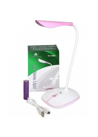Лампа настільна світлодіодна з акумулятором біла з рожевим OJ-880 A-Plus (317203805)
