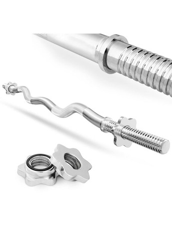 Набор со штангой и гантелями PowerPro 66кг с w-образным грифом 120см. Besport (365437318)