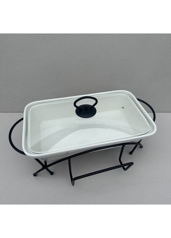 Мармит керамический прямоугольный 36 см 1,2 л с черной подставкой MR-11262-73 Maestro (363977616)