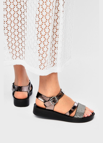 Коричневые босоножки женские коричневого цвета Let's Shop на липучке