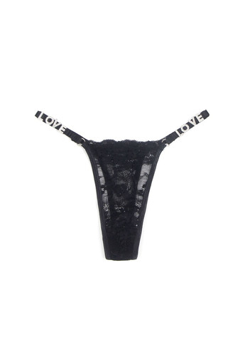 Мереживні стрінги з декором стразами Love,чорні, Star Night (361670732)