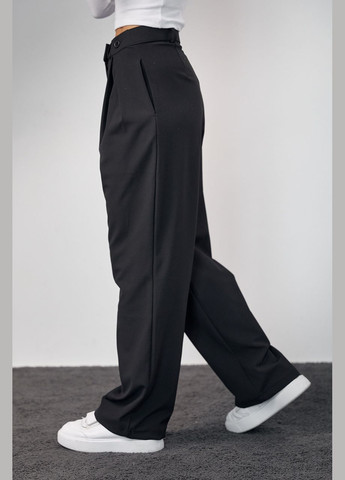 Классические брюки с акцентными пуговицами на поясе - черный Lurex (278400622)