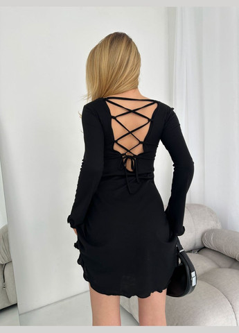 Черное женское платье мини цвет черный р.42/44 453544 New Trend