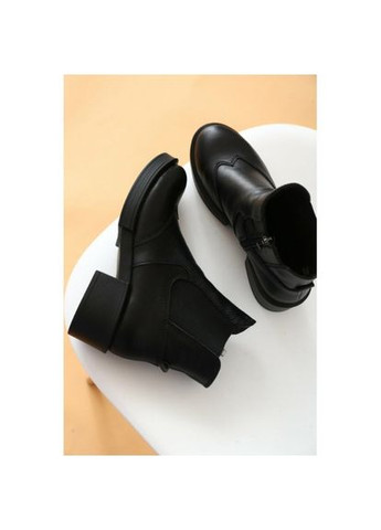 Осенние черные матовые ботинки на резинке кожа/байка р. (vm-791703ch) Vm-Villomi