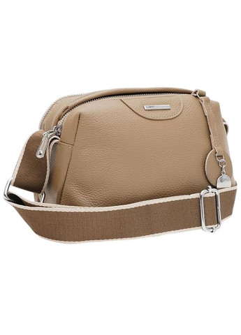 Сумка крос-боді через плече з натуральної шкіри жіноча маленька Бежевий 40272 Borsa Leather (361970346)