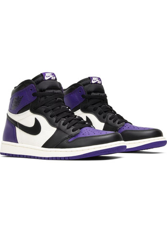 Черные всесезонные кроссовки air jordan 1 retro high court purple - 555088-501 Nike