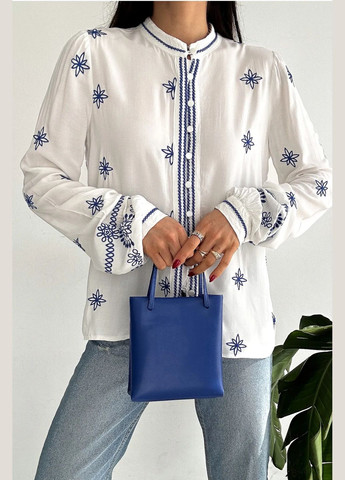 Біла блузка з вишивкою ESQ