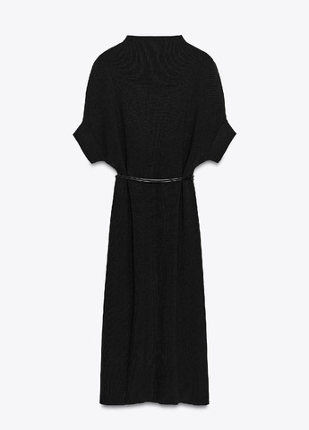 Черное кэжуал платье Zara однотонное