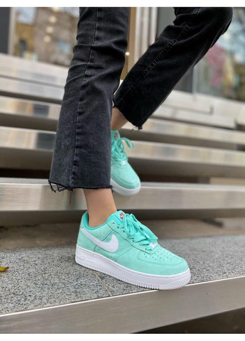 Серые демисезонные кроссовки мужские nike air force 1 green white найк аир форс 1 премиум No Brand