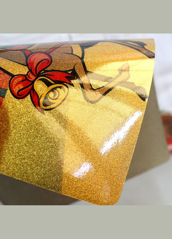 Зелёная новогодняя салфетка двухсторонняя Санта с блёстками 30*45 см Hell (304771113)