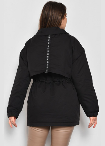 Чорна демісезонна куртка жіноча демісезонна чорного кольору Let's Shop