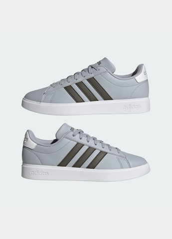 Серые летние кроссовки grand court 2.0 adidas