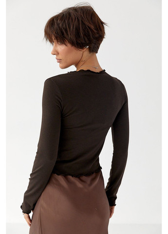 Жіночий лонгслів з хвилеподібною окантовкою Lurex (363555349)