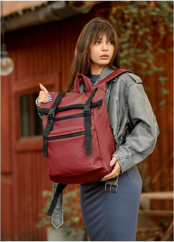 Женский рюкзак ролл-топ с отделением под ноутбук Бордовый (4630301641) Sambag (361244815)