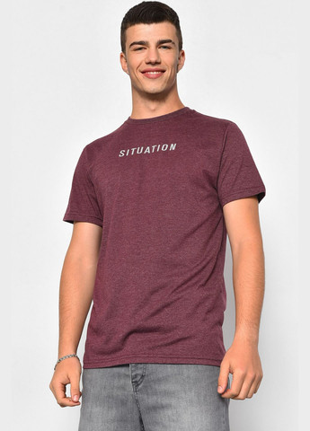 Бордова футболка чоловіча напівбатальна бордового кольору Let's Shop